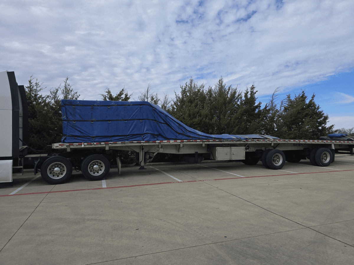 Tarped flatbed load